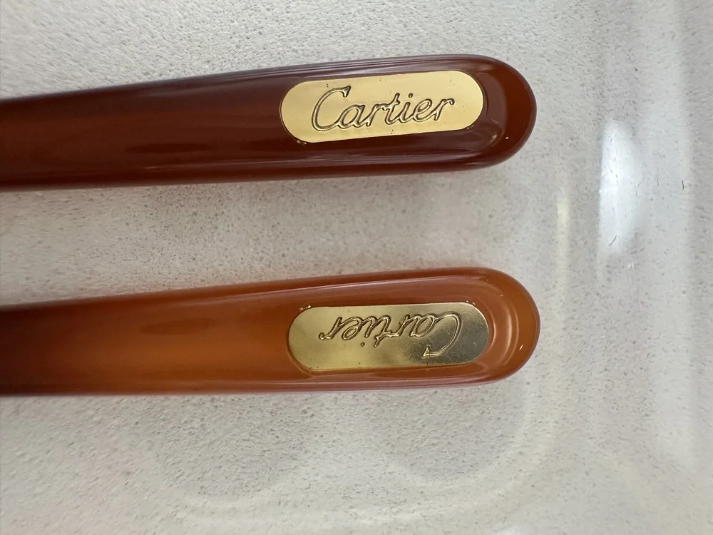 Cartier Eyeglasses Temple Tips 1 Pair Brown 70mm Standard Hole 1.0mm New